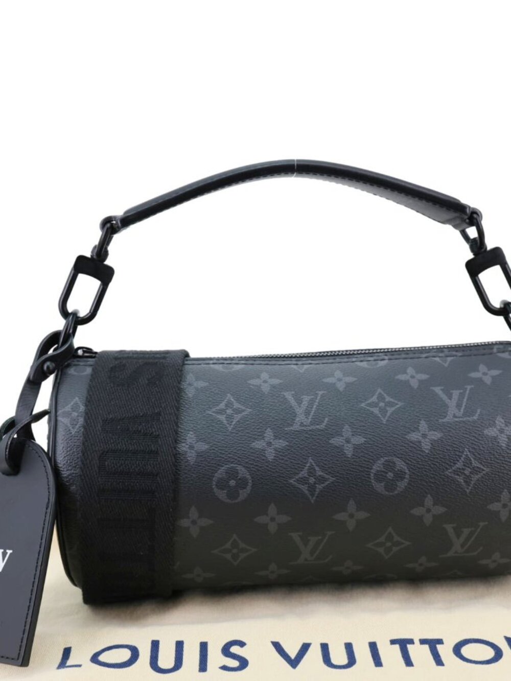 Louis Vuitton  Polochon PM Soft Monogram Eclipse Canvas Crossbody Bag Black - Picture 3 of 14
